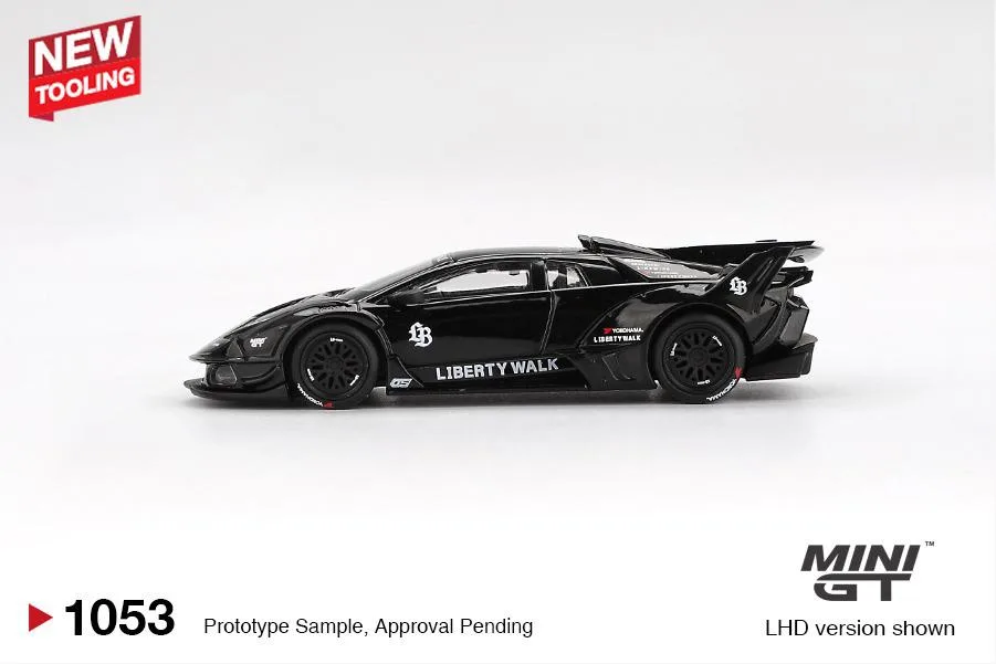 Mini GT #1053 Lamborghini LB-Silhouette Works Murcielago GT Evo Black 1/64 diecast model view 2