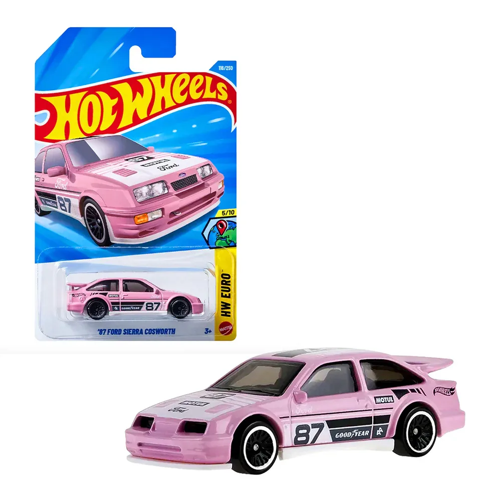 Hot Wheels '87 Ford Sierra Cosworth (Pink), Hot Wheels Basic Car Collection by Mattel 1/64 Scale Diecast Model