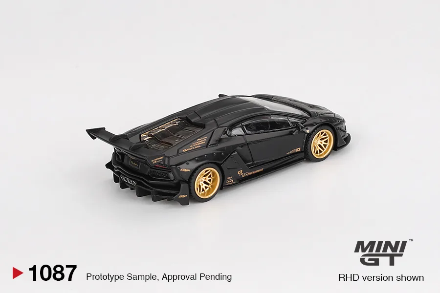 Mini GT #1087 Lb★works Lamborghini Aventador Limited Edition Matte Black  1/64 diecast model view 2