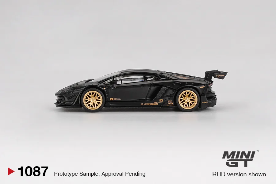 Mini GT #1087 Lb★works Lamborghini Aventador Limited Edition Matte Black  1/64 diecast model view 3