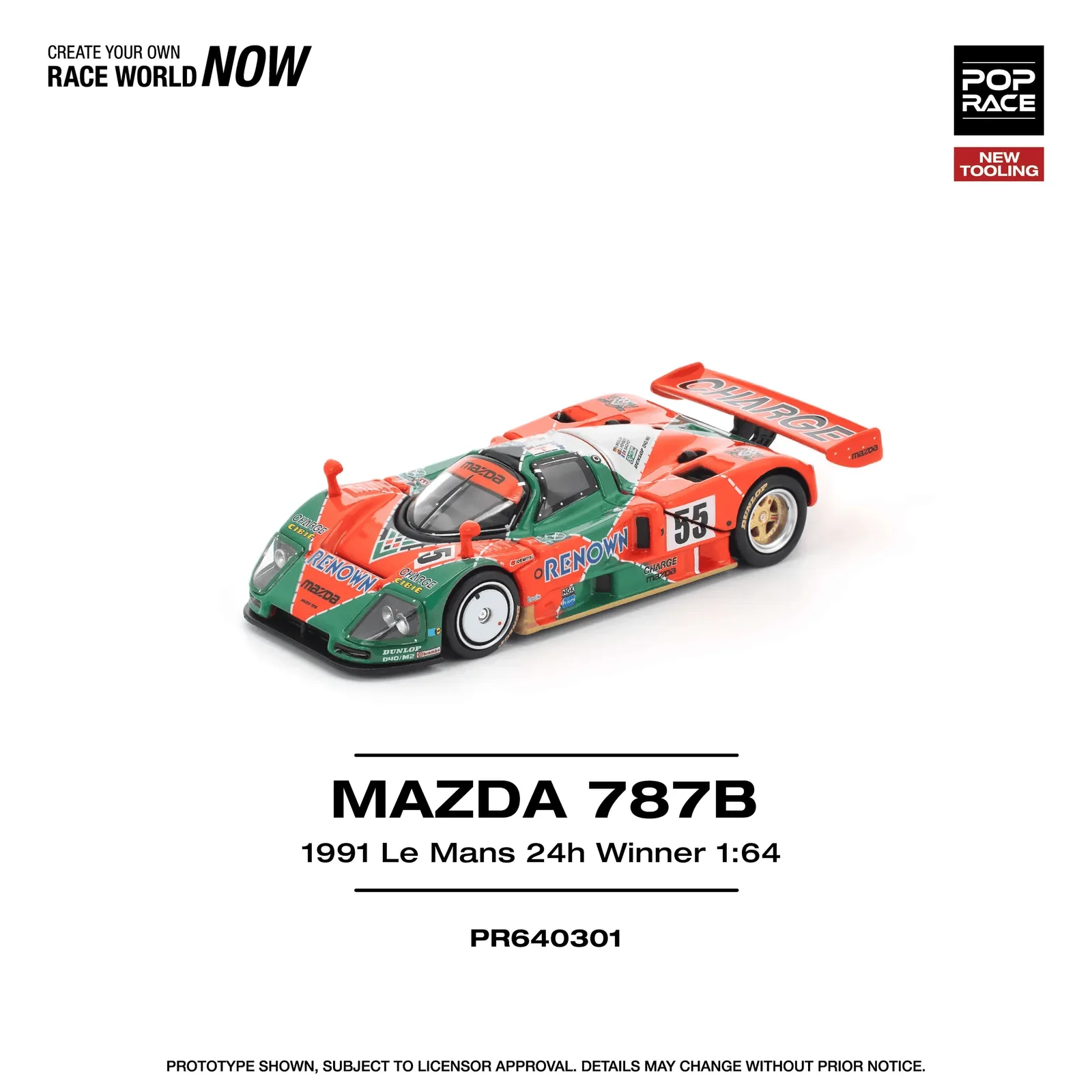 Pop Race Mazda 787B Le Mans 1991 1/64 Scale Diecast Model
