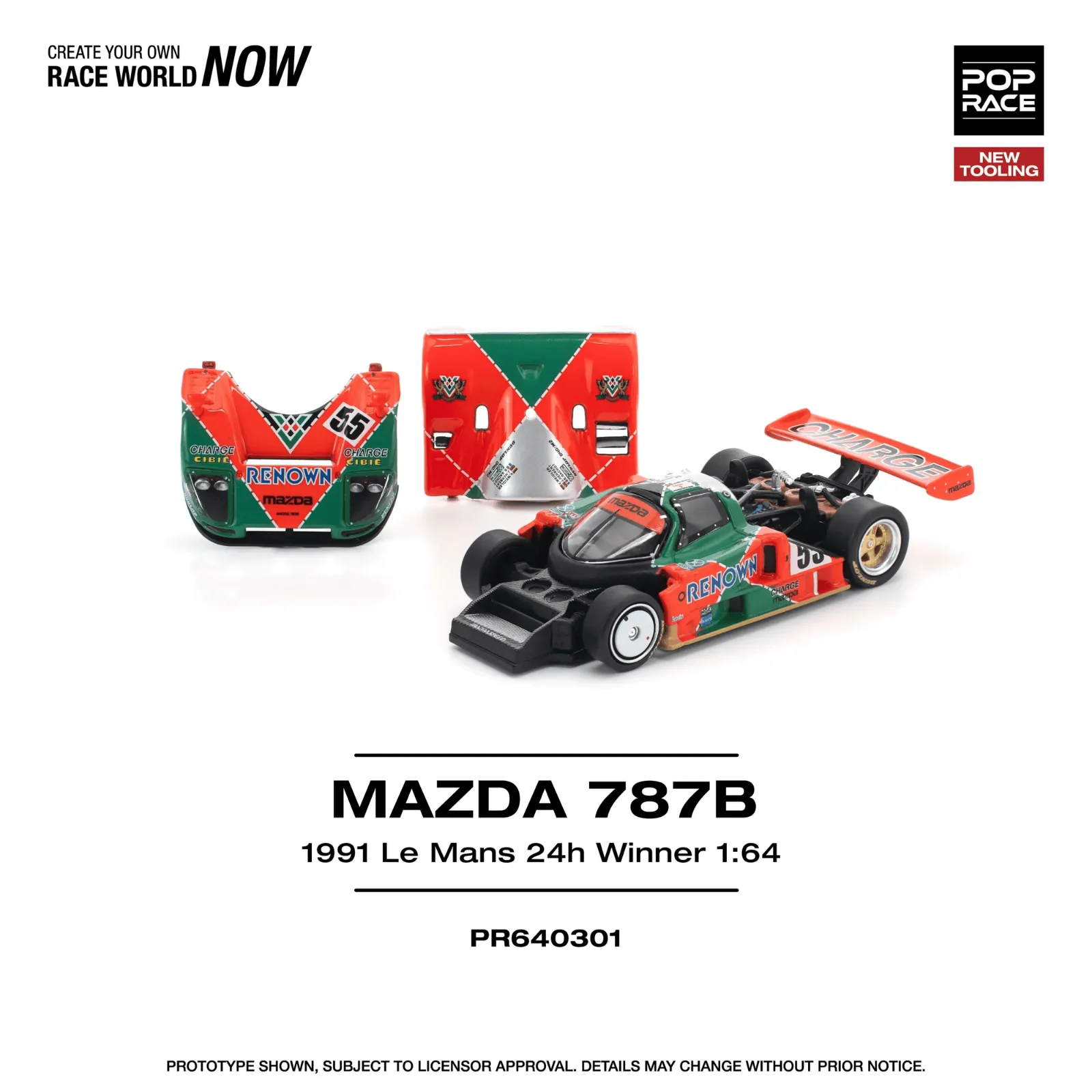Pop Race Mazda 787B Le Mans 1991 1/64 diecast model view 2