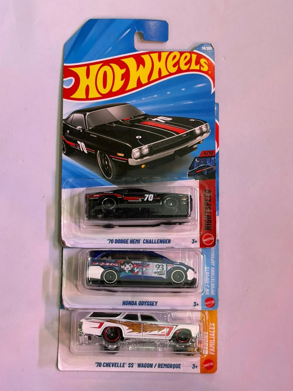 Hot Wheels 70 Dodge hemi challenger set 3 1/64 Scale Diecast Model
