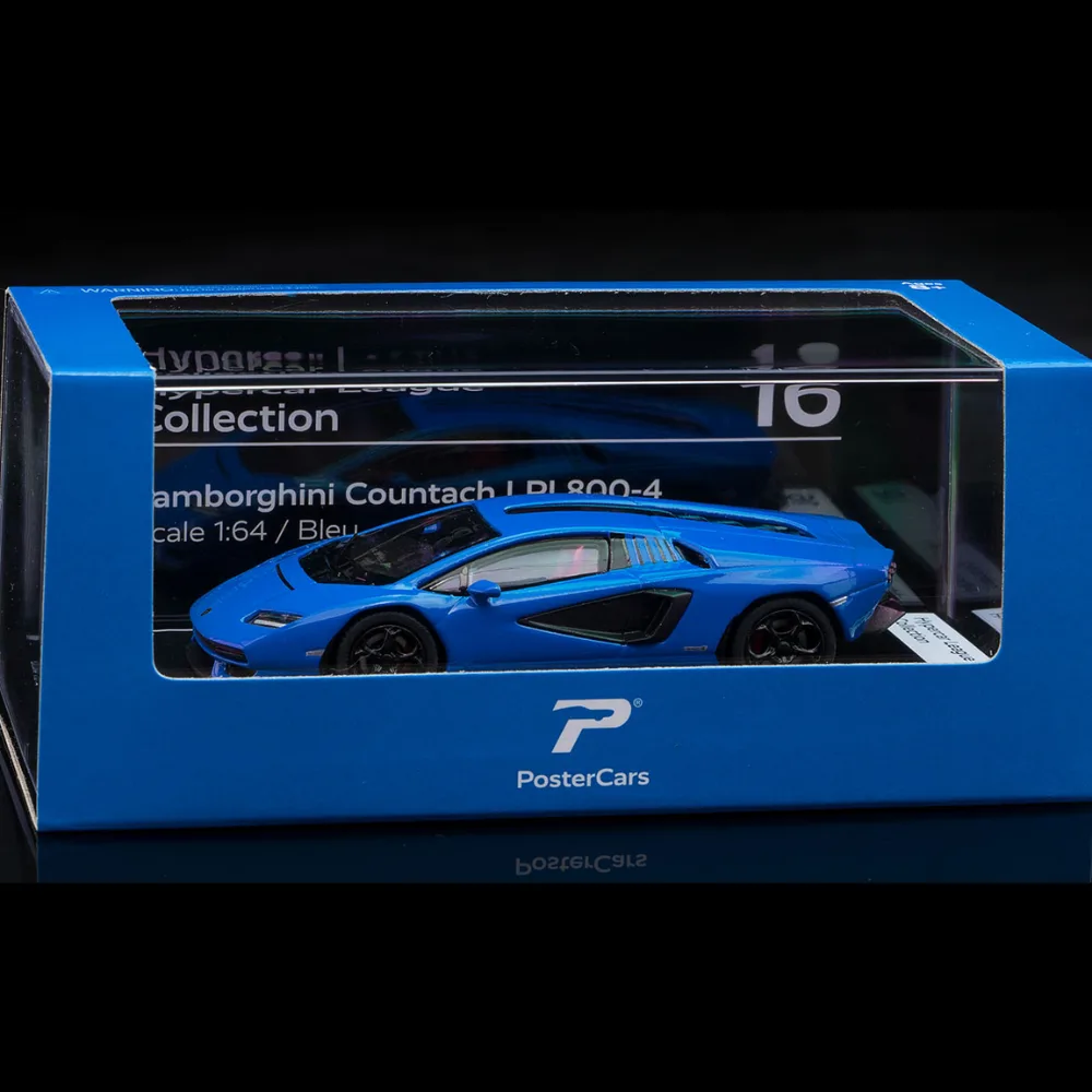 Poster Cars Lamborghini Countach LPI 800-4 blue  1/64 Scale Diecast Model