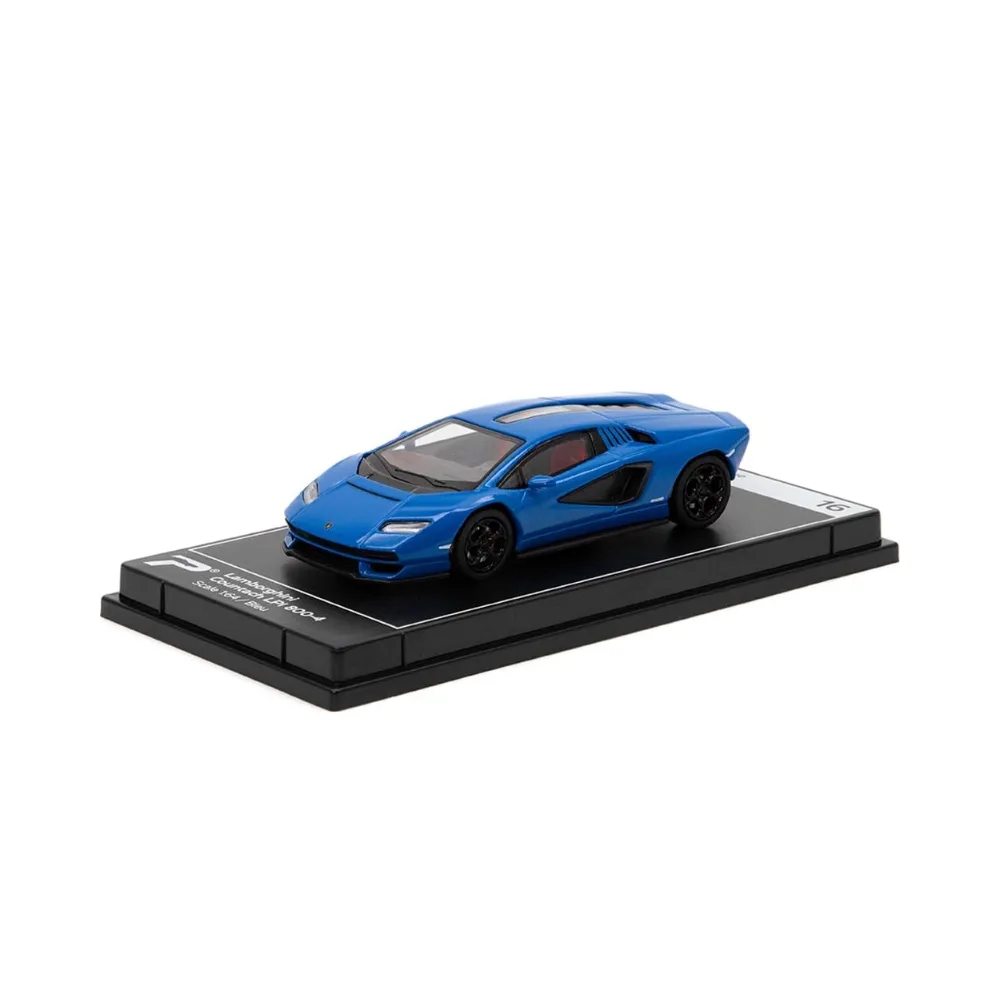 Poster Cars Lamborghini Countach Lpi 800-4 blue  1/64 diecast model view 2