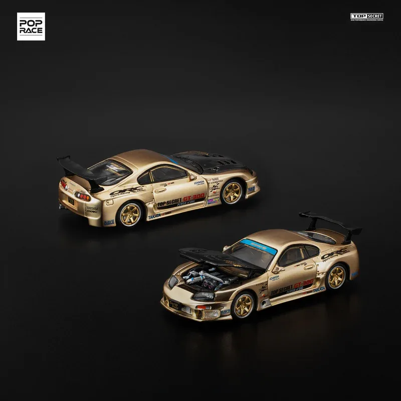 Pop Race Top Secret GT300 Supra Carbon Hood 1/64 diecast model view 2