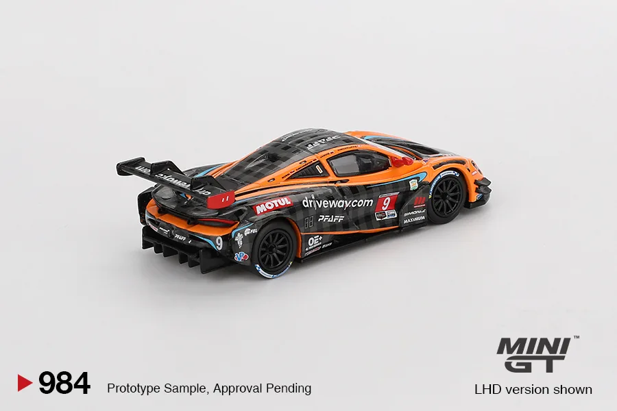 Mini GT #984 McLaren 720S GT3 Evo Pfaff Motorsports 2024 IMSA Daytona 24 Hrs 1/64 diecast model view 3
