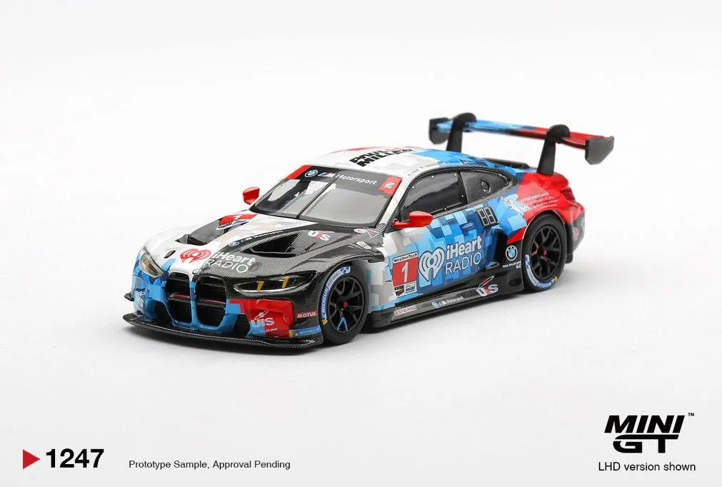 BMW M4 GT3 EVO 1 Paul Miller I radio 24 hours Daytona 2025 version (BLISTER) - Mini GT 1/64 Scale Diecast Model