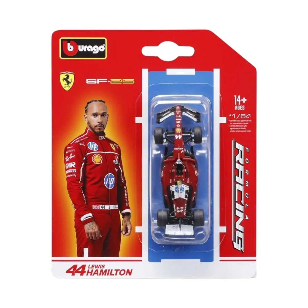 Bburago Ferrari SF25 Lewis Hamilton #44 Formula Racing Car 1/64 diecast model view 2