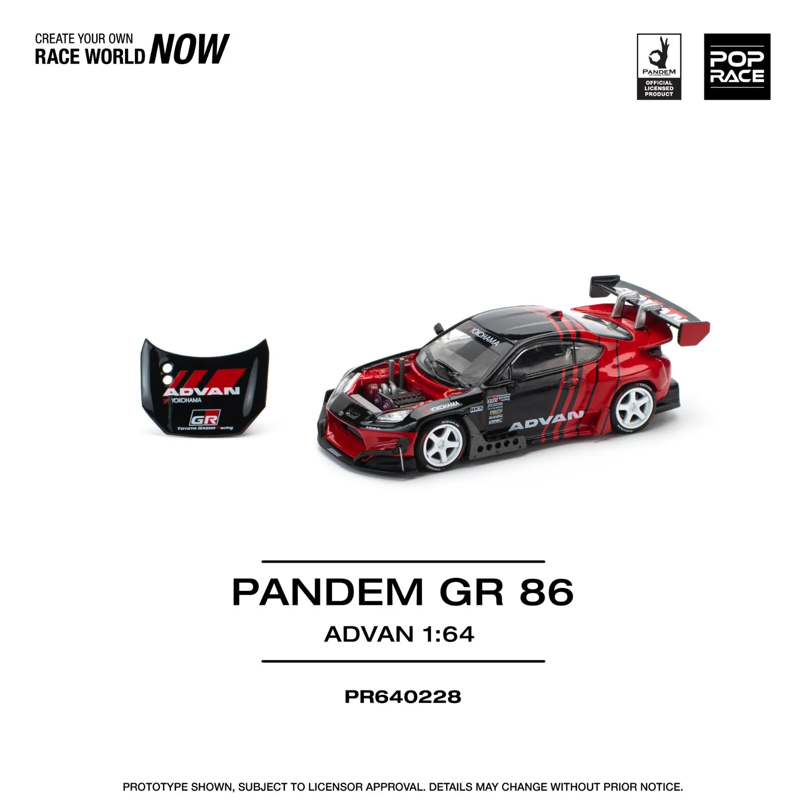 Pop Race POP RACE PANDEM GR 86 - ADVAN 1/64 Scale Diecast Model