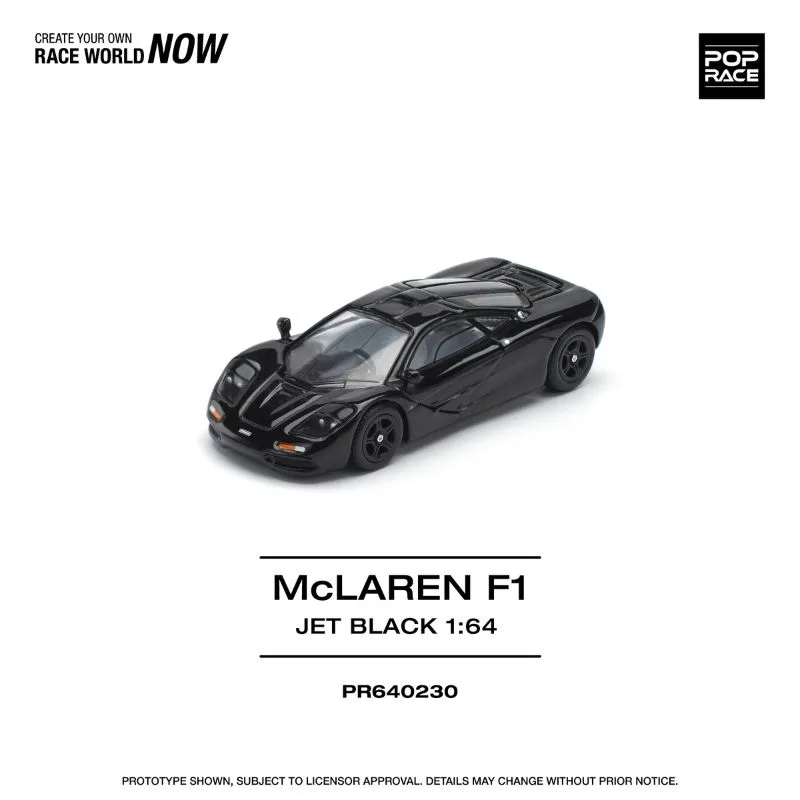 Pop Race POP RACE McLAREN F1  JET BLACK 1/64 Scale Diecast Model