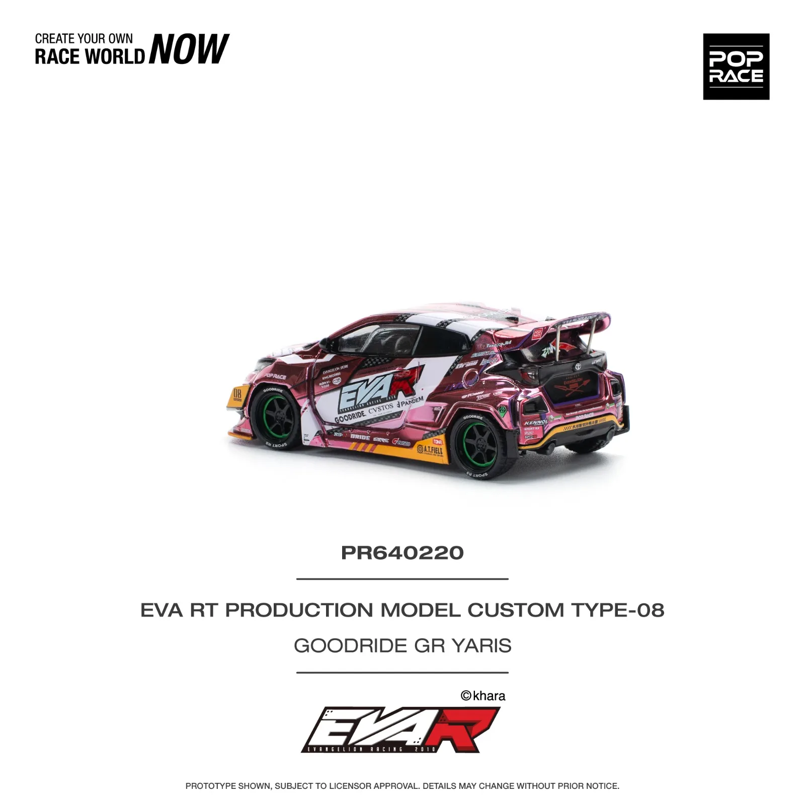 EVA RT PRODUCTION MODEL CUSTOM TYPE-08 GOODRIDE GR YARIS - Pop Race diecast model view 2