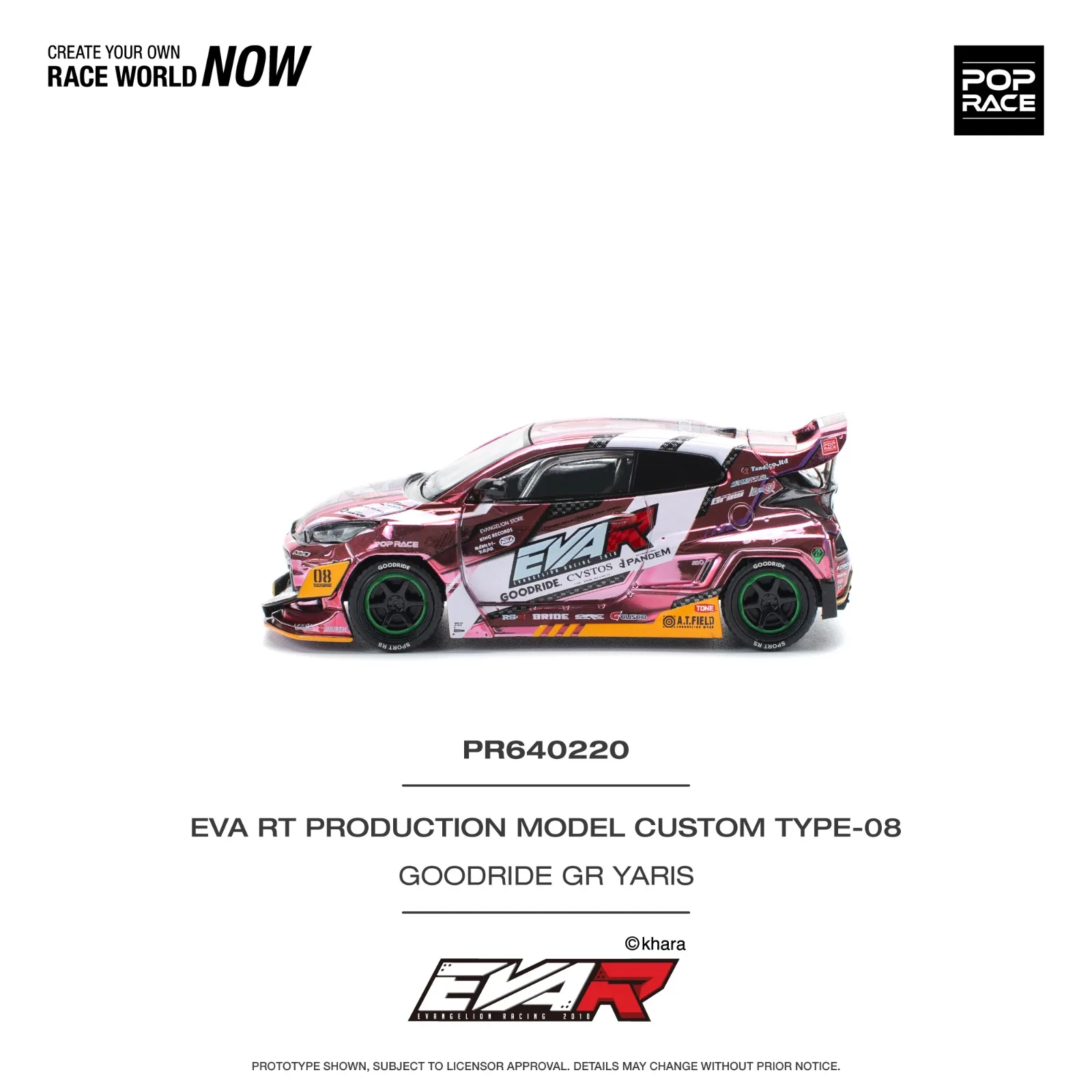EVA RT PRODUCTION MODEL CUSTOM TYPE-08 GOODRIDE GR YARIS - Pop Race diecast model view 3