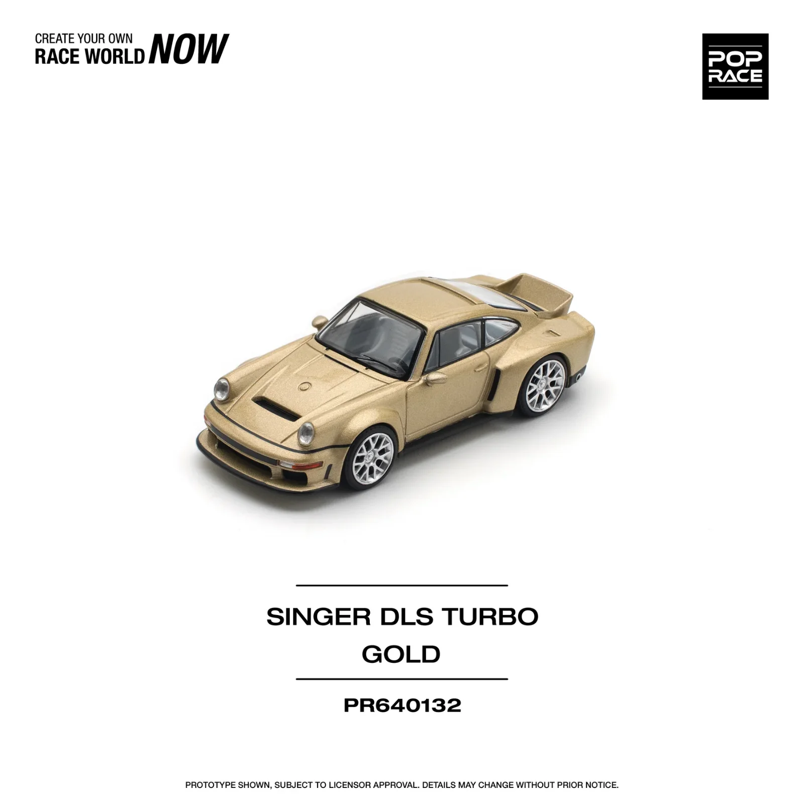 Pop Race Singer DLS Turbo - Tan/Gold 1/64 Scale Diecast Model