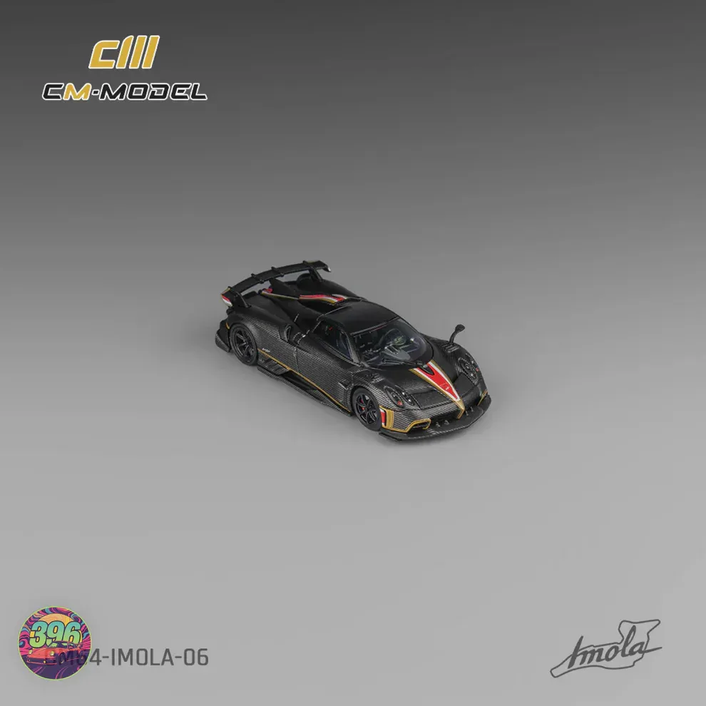 CM Model Pagani Imola in Full Exposed Carbon with Red Highlights 1/64 Scale Diecast Model