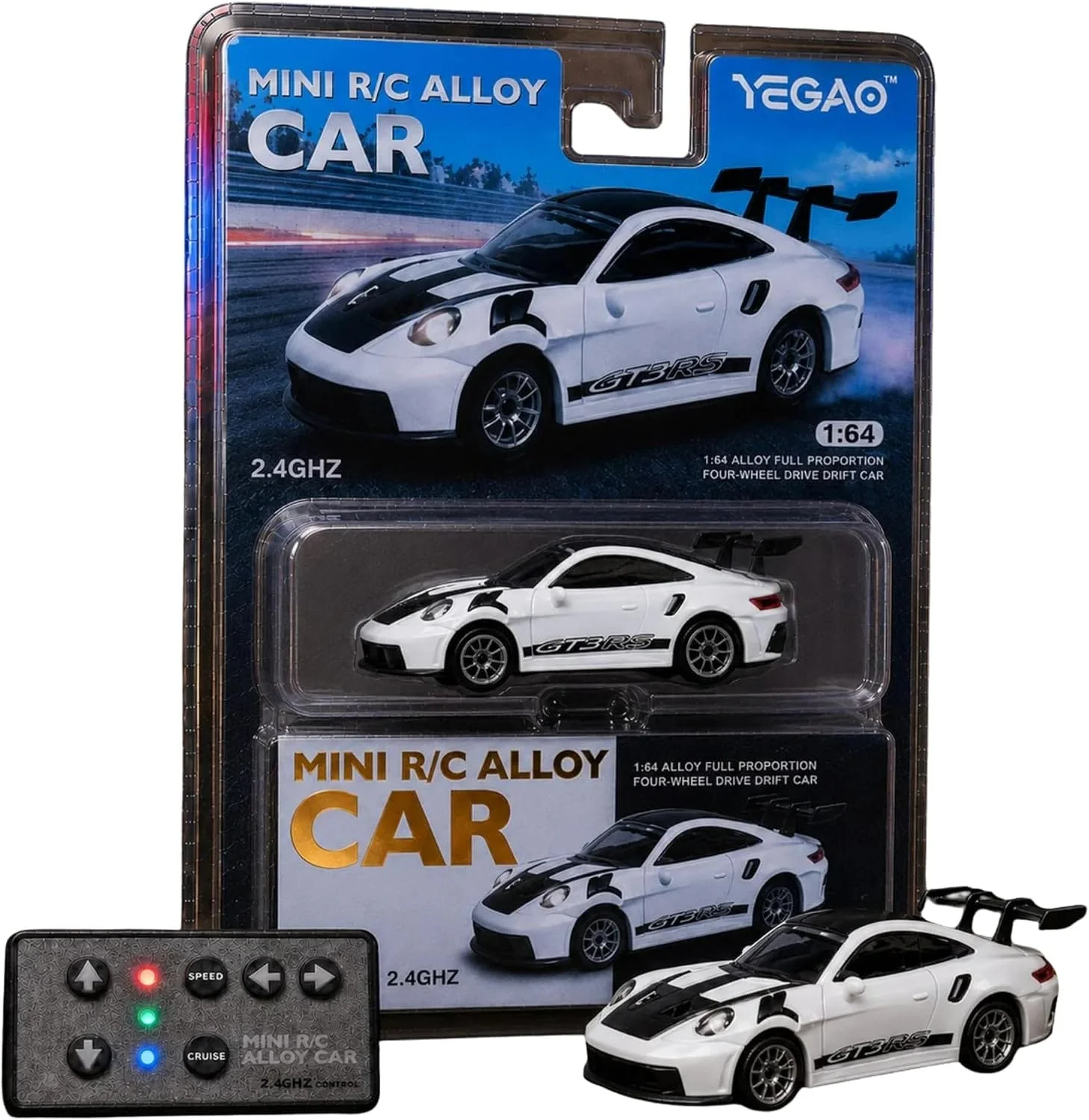 Yegao Mini Alloy R/C Car - Porsche 911 GT3 RS 1/64 Scale Diecast Model