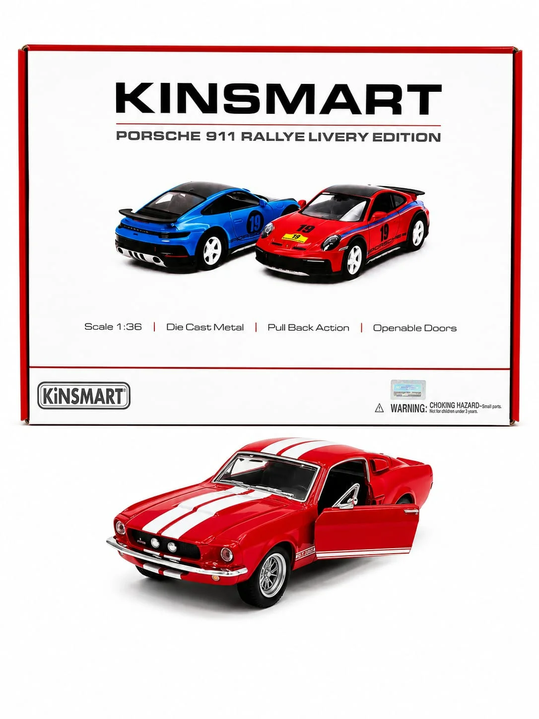 Kinsmart 1967 Shelby Mustang GT500 (Red) 1/36 Scale Diecast Model