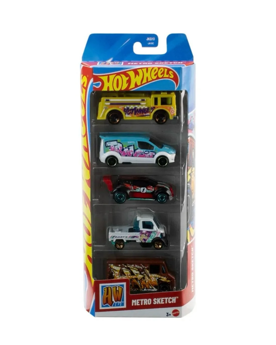 Hot Wheels Metro Sketch 5-Pack 1/64 Scale Diecast Model