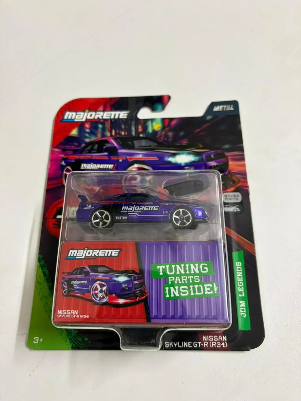 Nissan Skyline GT-R R34 (Purple) - Majorette 1/64 Scale Diecast Model