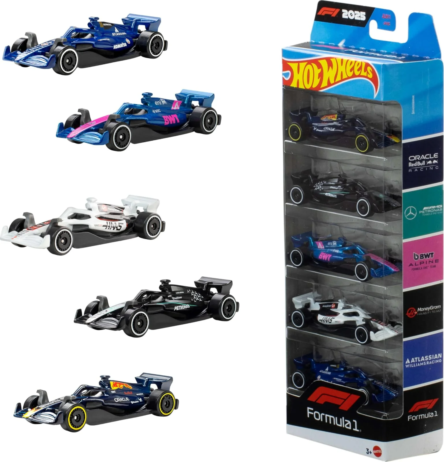 Hot Wheels Formula 1 / Open Wheel Racing 5-Pack 1/64 Scale Diecast Model