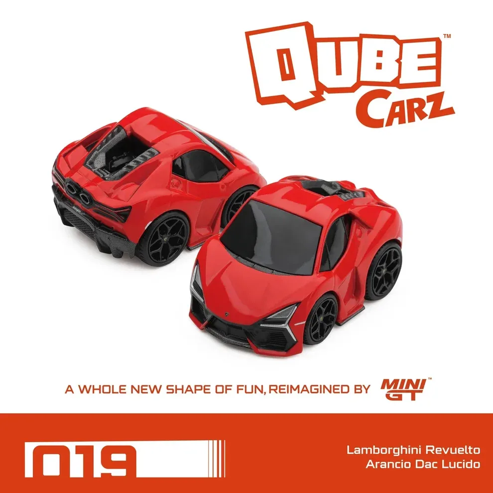 Mini GT Qube Carz Lamborghini Revuelto Arancio Dec lucido 1/64 Scale Diecast Model