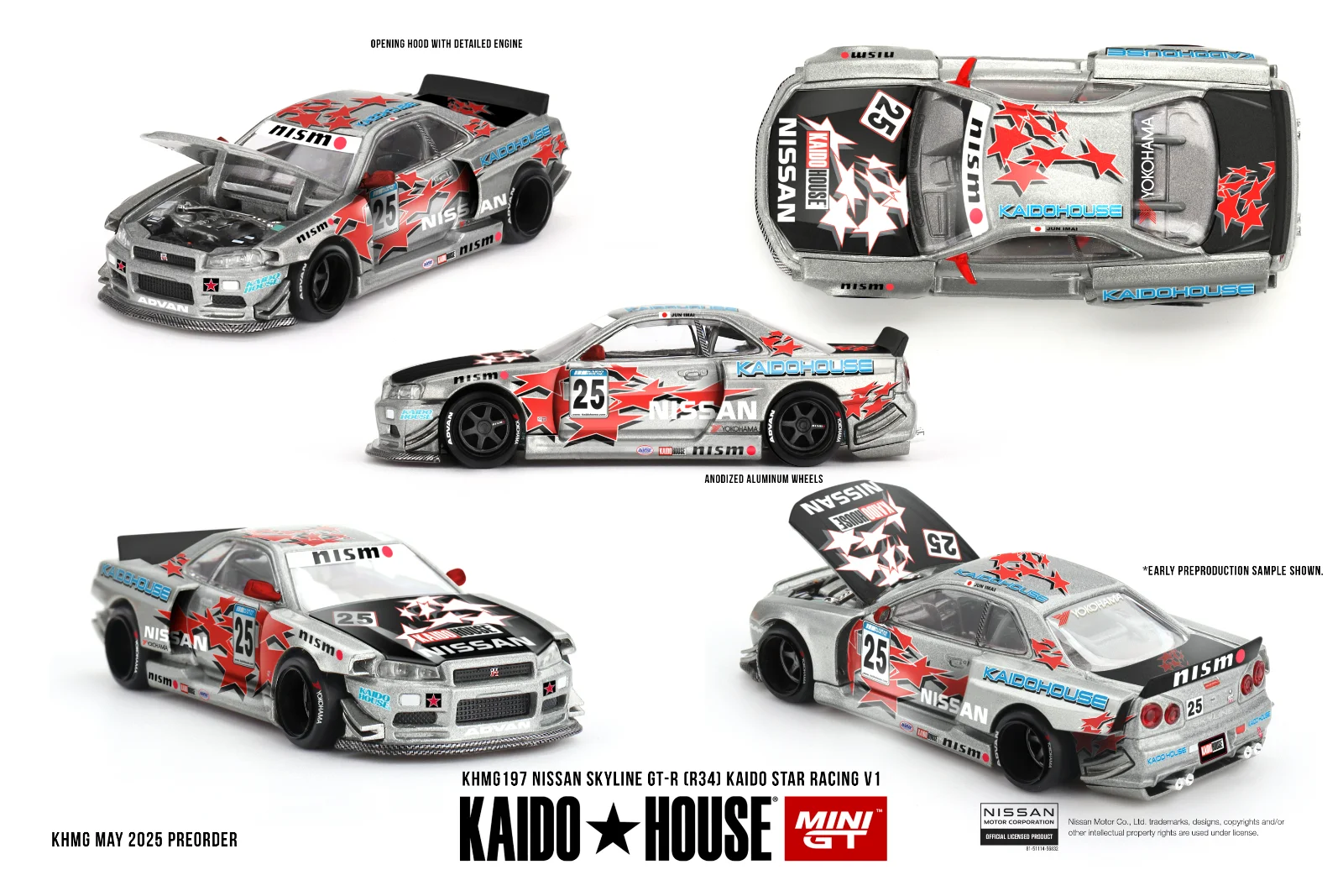 Kaido House Nissan Skyline GTR R34 Kaido Star Racing V1 1/64 Scale Diecast Model