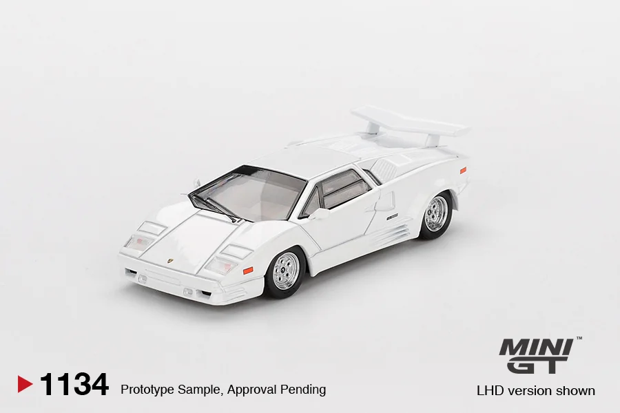 Lamborghini Countach 25th Anniversary White - Mini GT 1/64 Scale Diecast Model