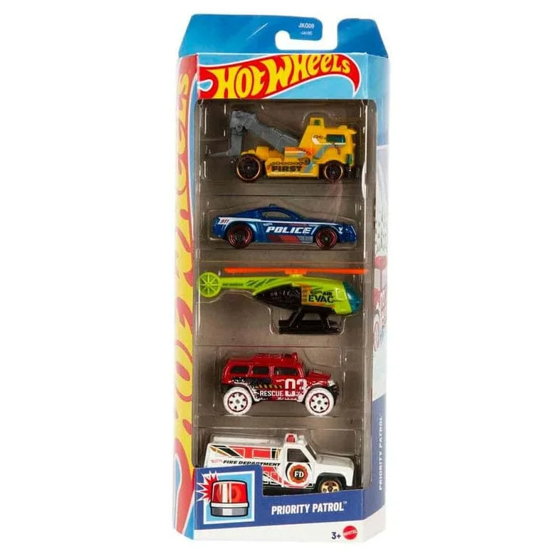 Hot Wheels Priority Patrol 5-Pack 1/64 Scale Diecast Model