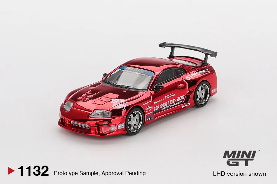 Mini GT Toyota Supra (A80) Top Secret Red Chrome 1/64 Scale Diecast Model