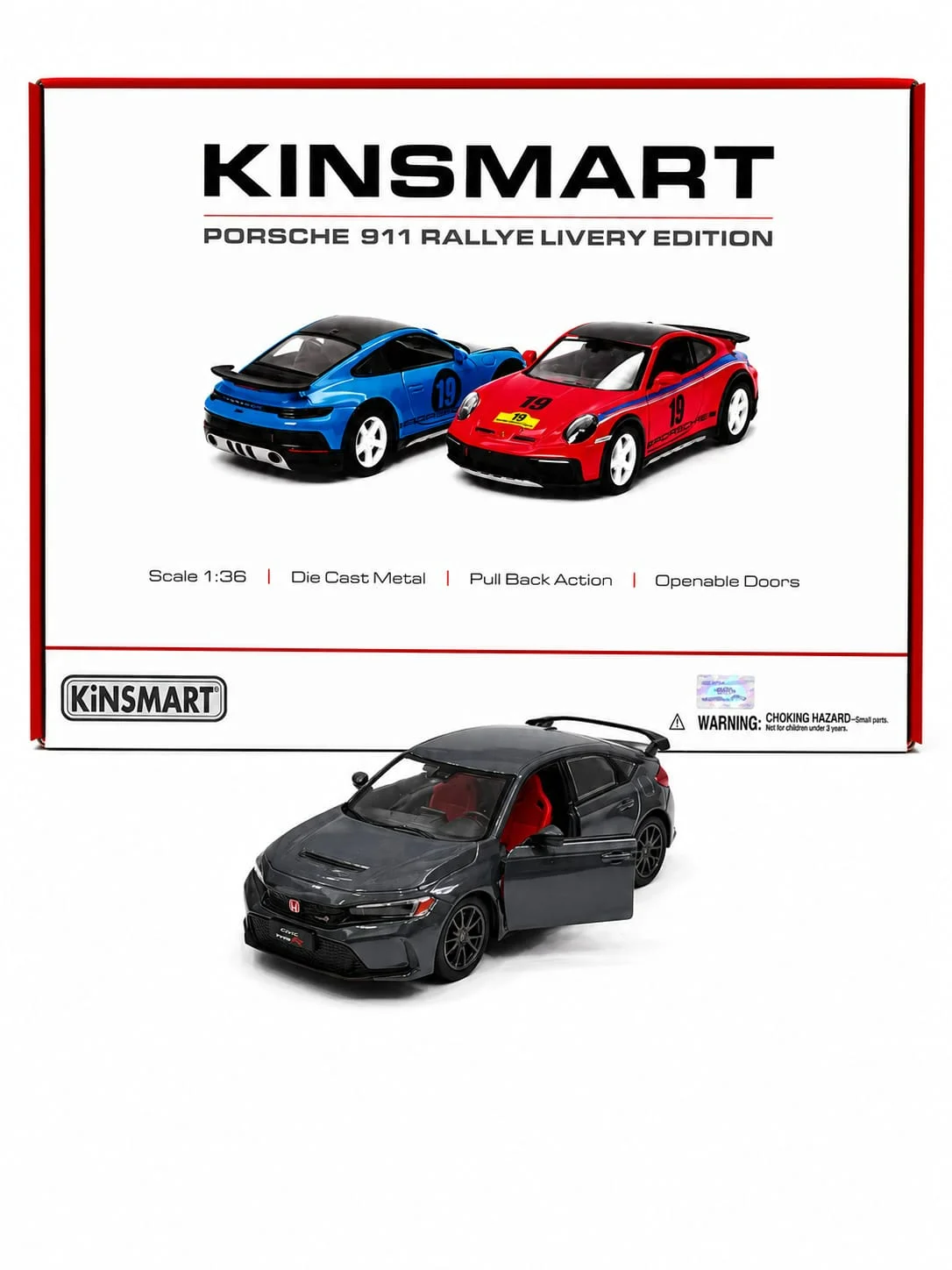 Kinsmart Honda Civic Type R FL5 (Grey) 1/36 Scale Diecast Model