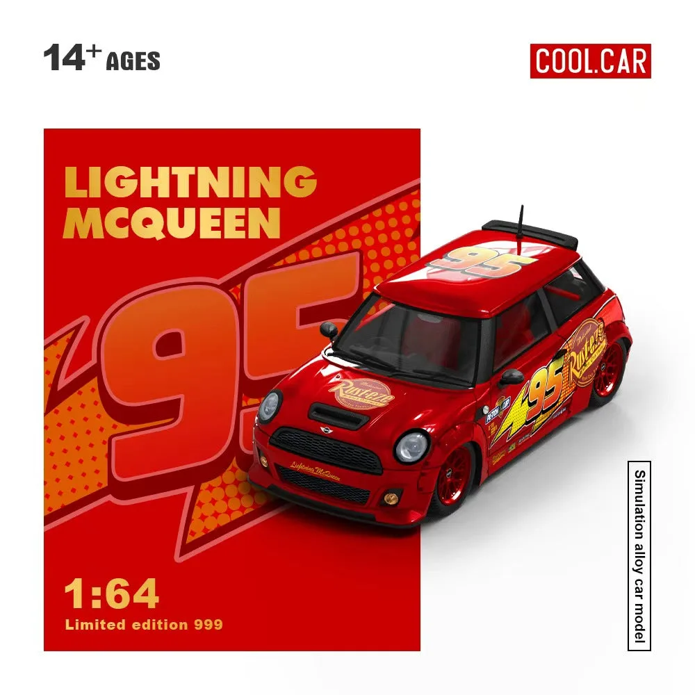COOLCAR Mini Cooper Lightning McQueen Livery #95 1/64 (Acrylic Case) Scale Diecast Model