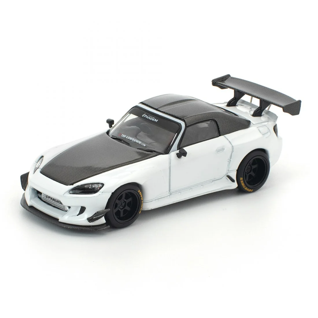 Pop Race Honda S2000 Pandem - Pearl White 1/64 diecast model view 2