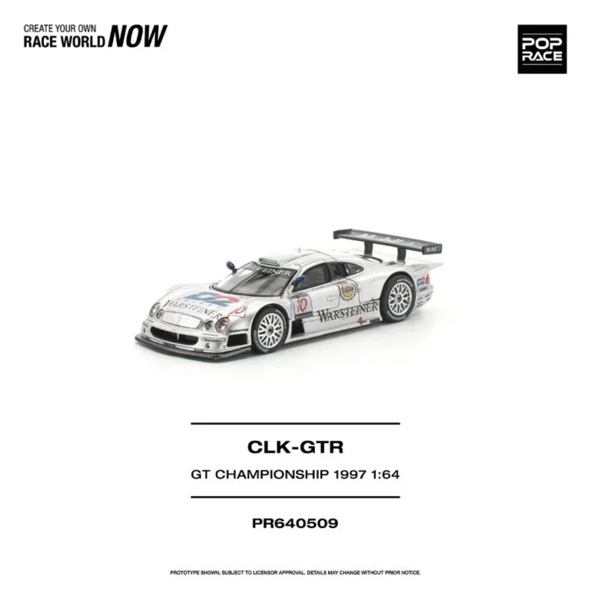 Pop Race Mercedes-Benz Clk-GTR \#10 - Fia GT Championship 1997 1/64 Scale Diecast Model