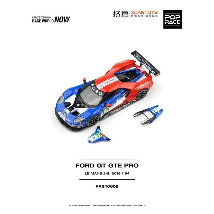 Pop Race Ford GT GTE Pro - 2019 24h Le Mans #68 1/64 Scale Diecast Model