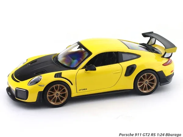 Maisto Porsche 911 GT2 RS (Yellow) Gold Rims 1/24 Scale Diecast Model