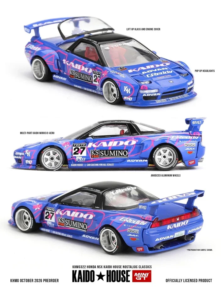 Honda NSX Kaido House Nostalgic Classics - Blue/Pink #322 1/64 Scale Diecast Model