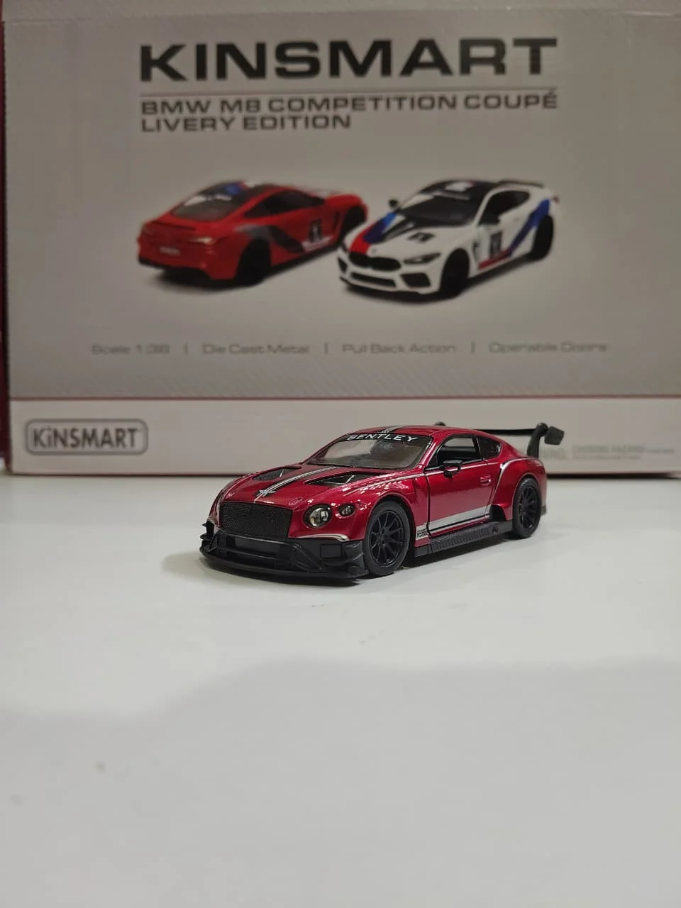 Kinsmart Bentley Continental GT3 \#1 (Red) 1/36 Scale Diecast Model