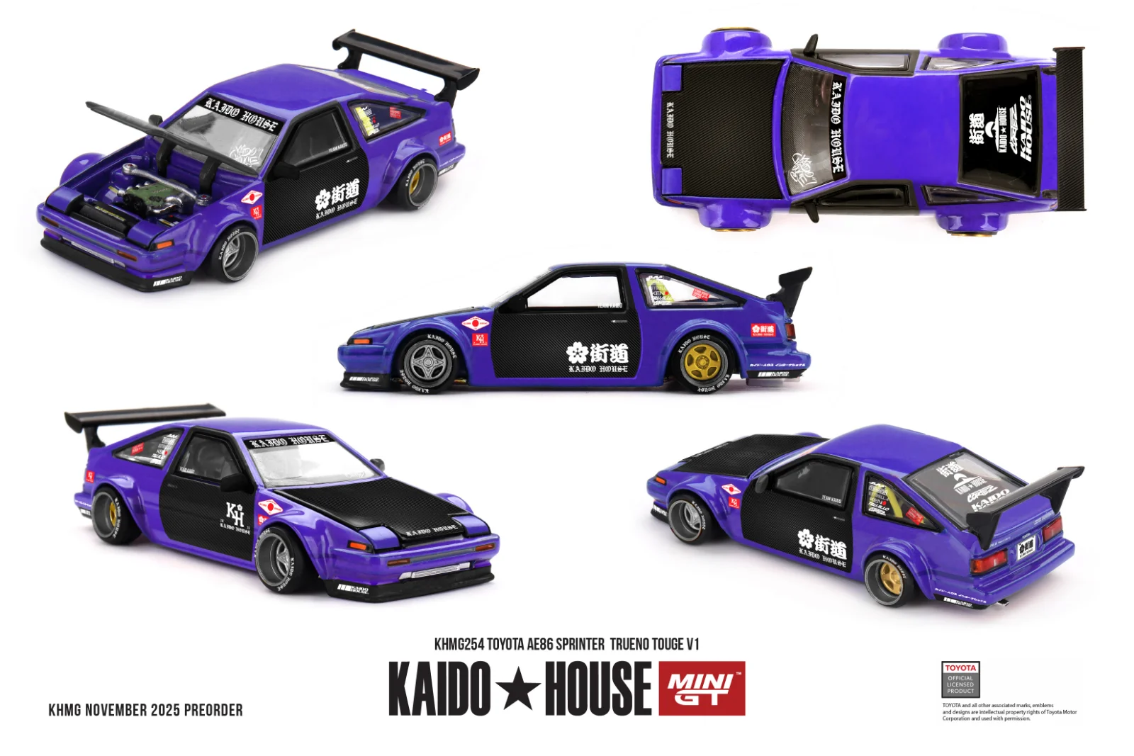 Kaido House #254 Toyota AE86 Sprinter Trueno "Touge" V1 1/64 Scale Diecast Model