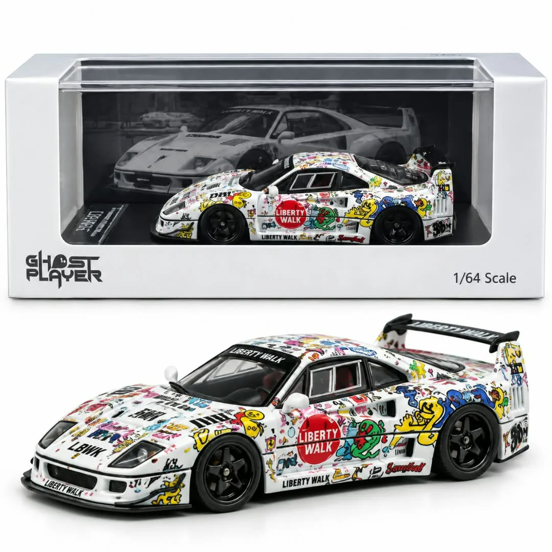 Ghost Player Ferrari F40 LBWK - Doodle Art Livery 1/64 Scale Diecast Model