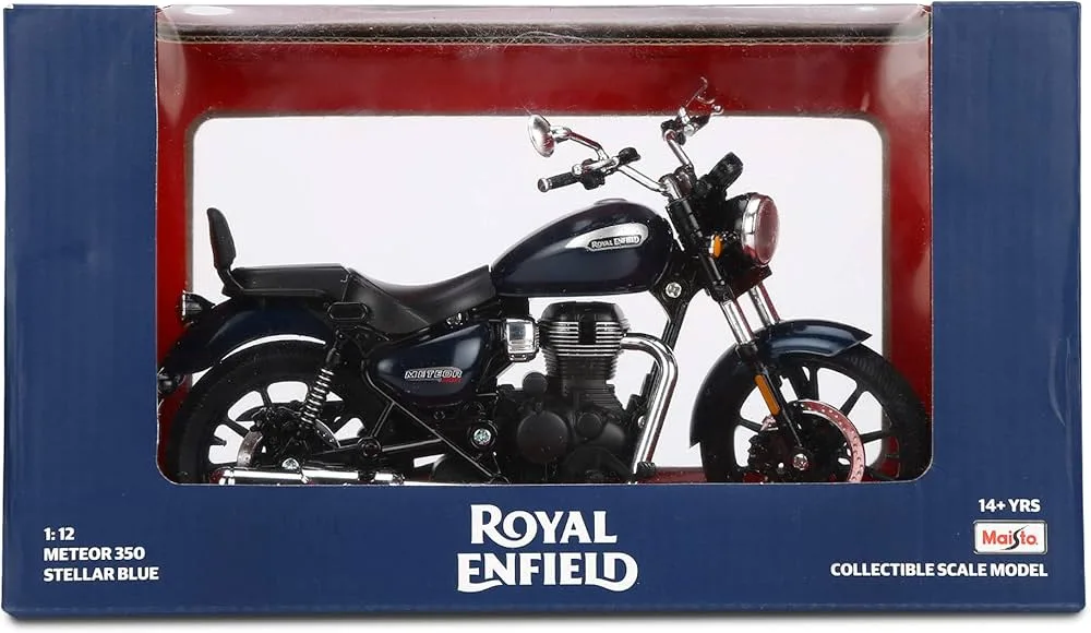 Maisto Maisto Royal Enfield Meteor 350 Stellar Blue 1/12 Scale Diecast Model