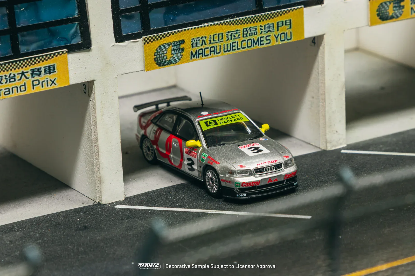 (ACRYLIC) Audi A4 Quattro Macau Guia Race 1996 Winner - Tarmac Works 1/64 Scale Diecast Model