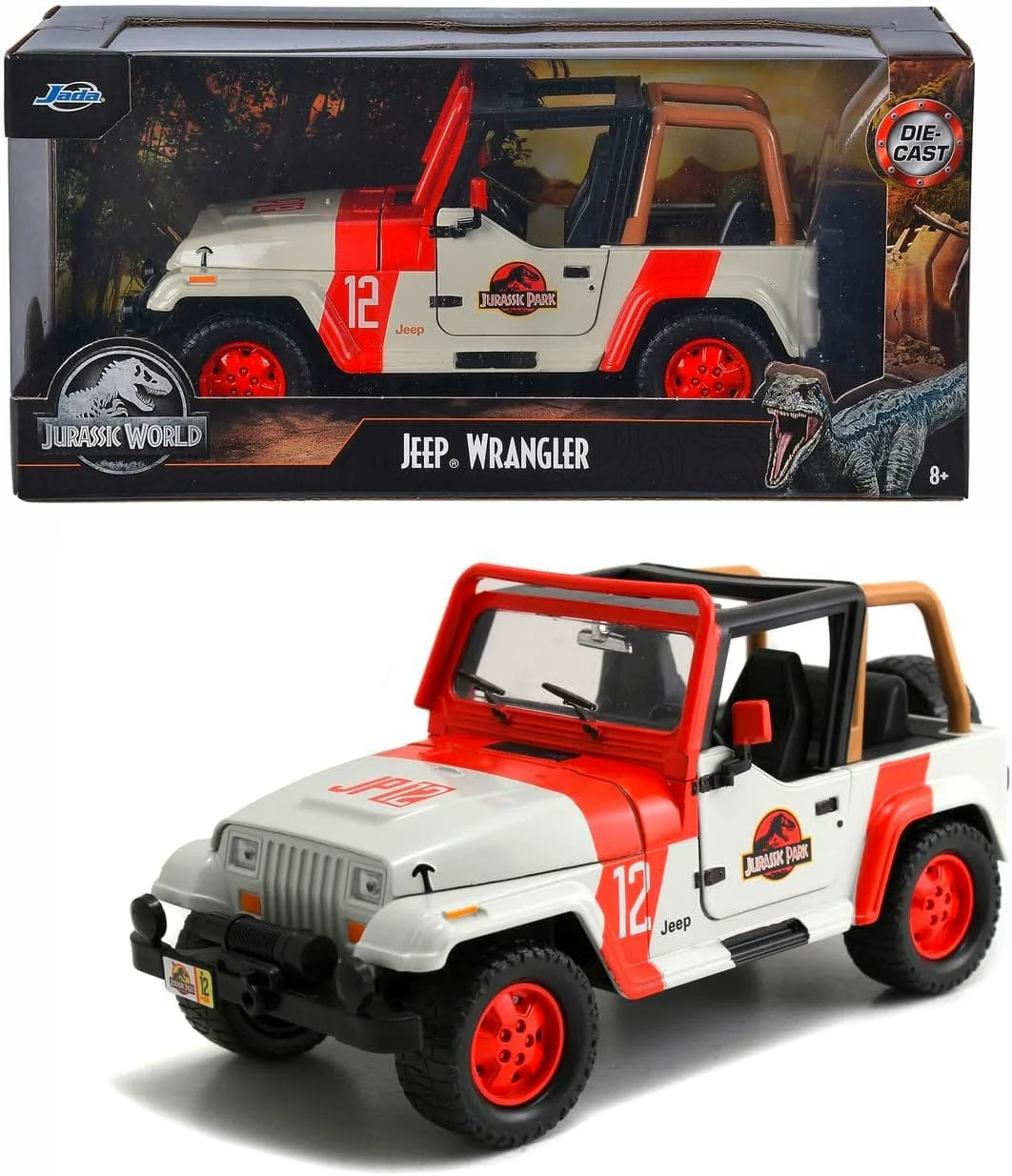 Jada Jurassic World: Jeep Wrangler \#18 1/32 Scale Diecast Model