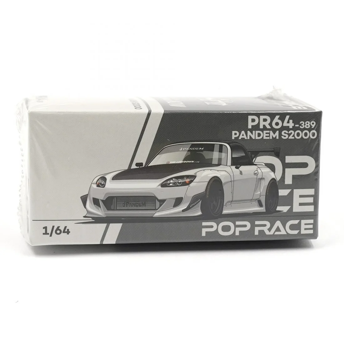 Pop Race Honda S2000 Pandem - Pearl White 1/64 Scale Diecast Model