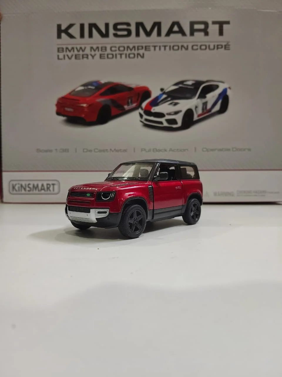 Kinsmart Land Rover Defender 90 (Metallic Red) 1/36 Scale Diecast Model