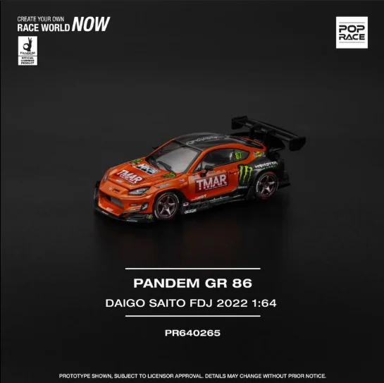 Pandem GR 86 Daigo Saito FDJ 2022 - Pop Race 1/64 Scale Diecast Model