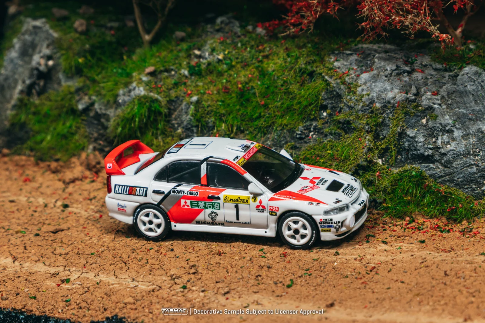 Mitsubishi Lancer Evolution IV Rallye Monte-Carlo - Tarmac Works 1/64 Scale Diecast Model