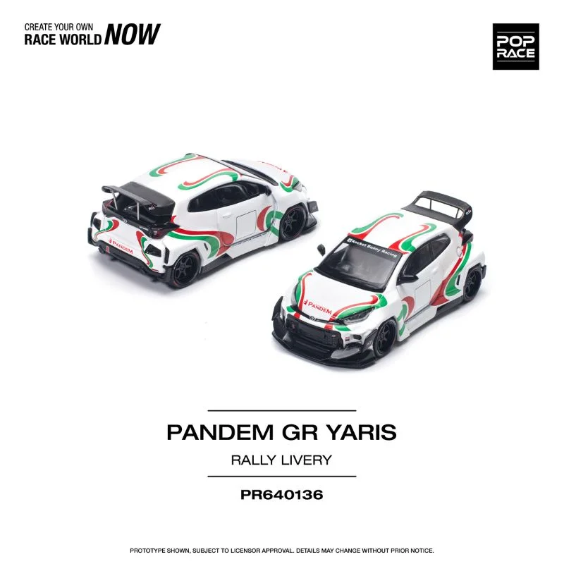 Pandem GR Yaris White - Pop Race 1/64 Scale Diecast Model