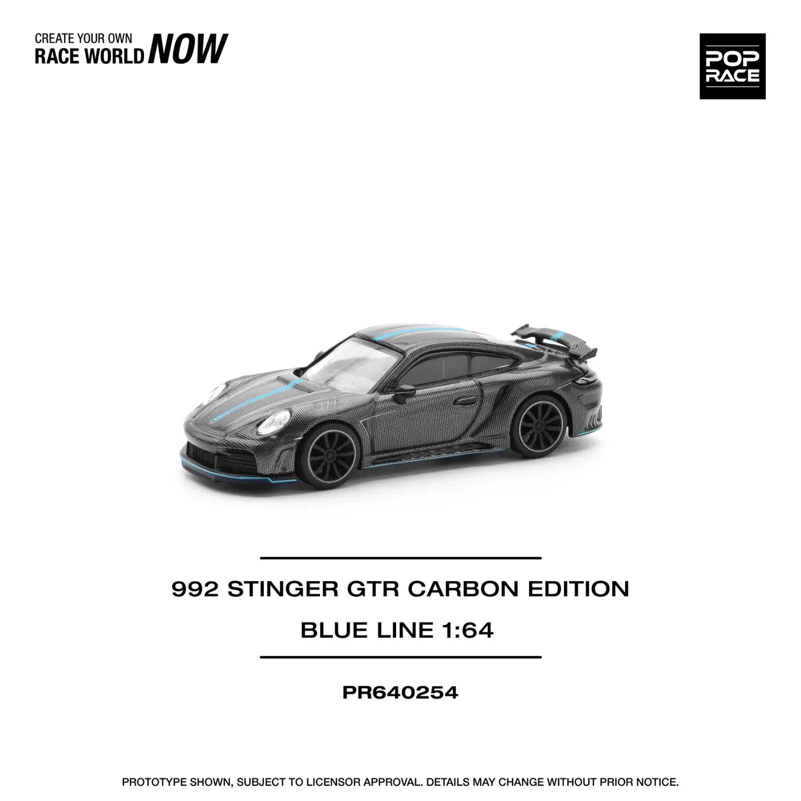 992 STINGER GTR CARBON EDITION (BLUE LINE) - Pop Race 1/64 Scale Diecast Model