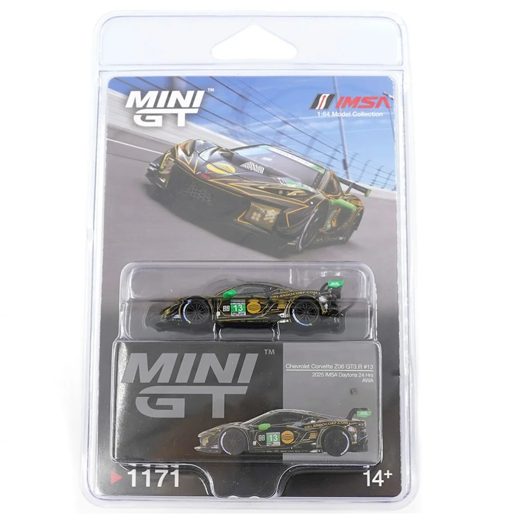 Mini GT Chevrolet Corvette Z06 GT3.R \#13 AWA 1/64 Scale Diecast Model