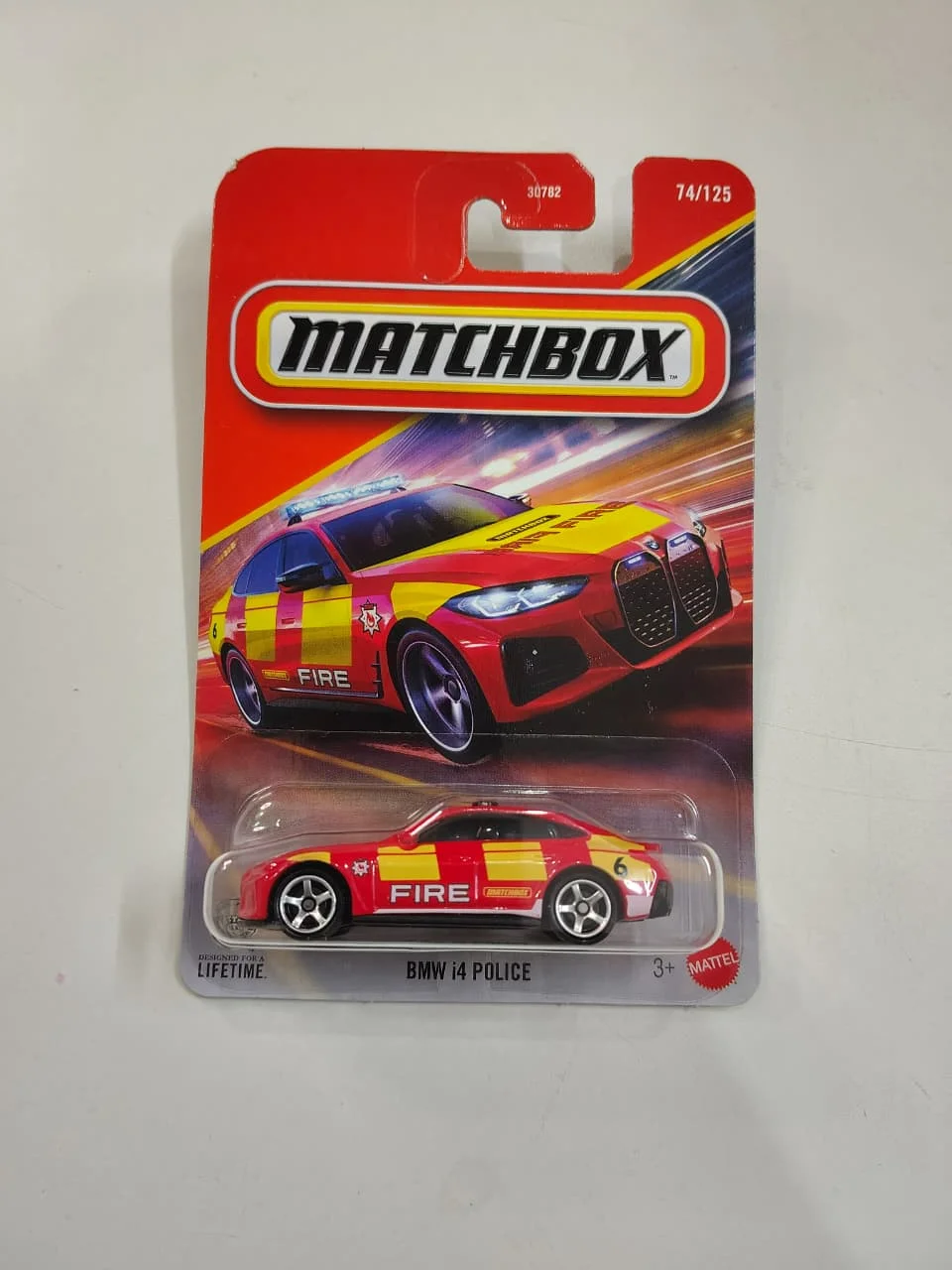 Matchbox BMW i4 Police (Fire/Safety) 1/64 Scale Diecast Model